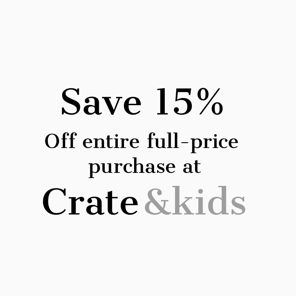 Crate and Kids Coupon and Code for 15 percent off Entire Regularly Priced Purchase - Expires 05-26-25 - #511