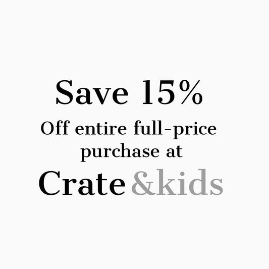 Crate and Kids Coupon and Code for 15 percent off Entire Regularly Priced Purchase - Expires 05-26-25 - #511